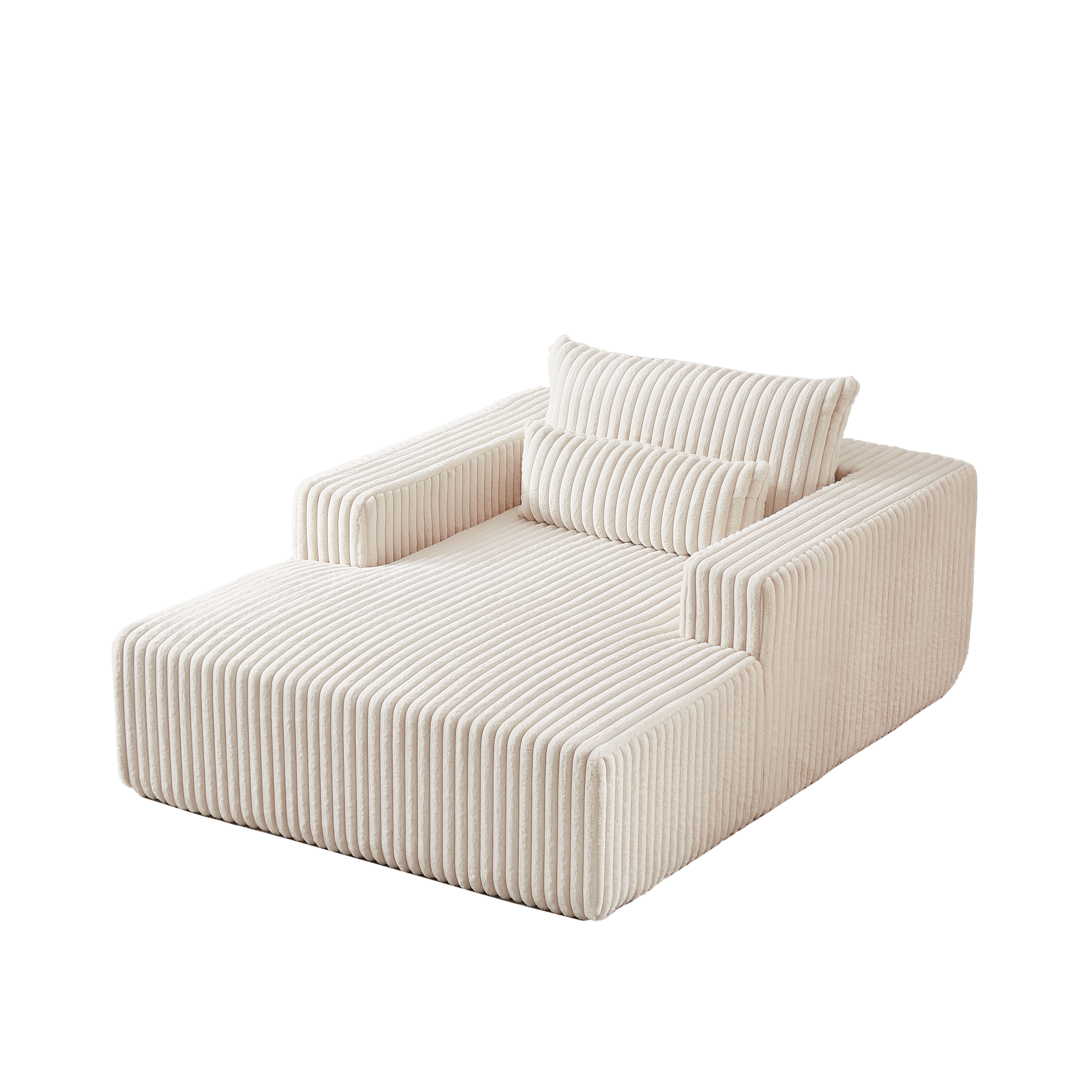 75-Inch Corduroy Sponge Sofa Lounge Chair,No Assembly Required,Fluffy Modern Sleeper Chair for Indoor Living Room Bedroom