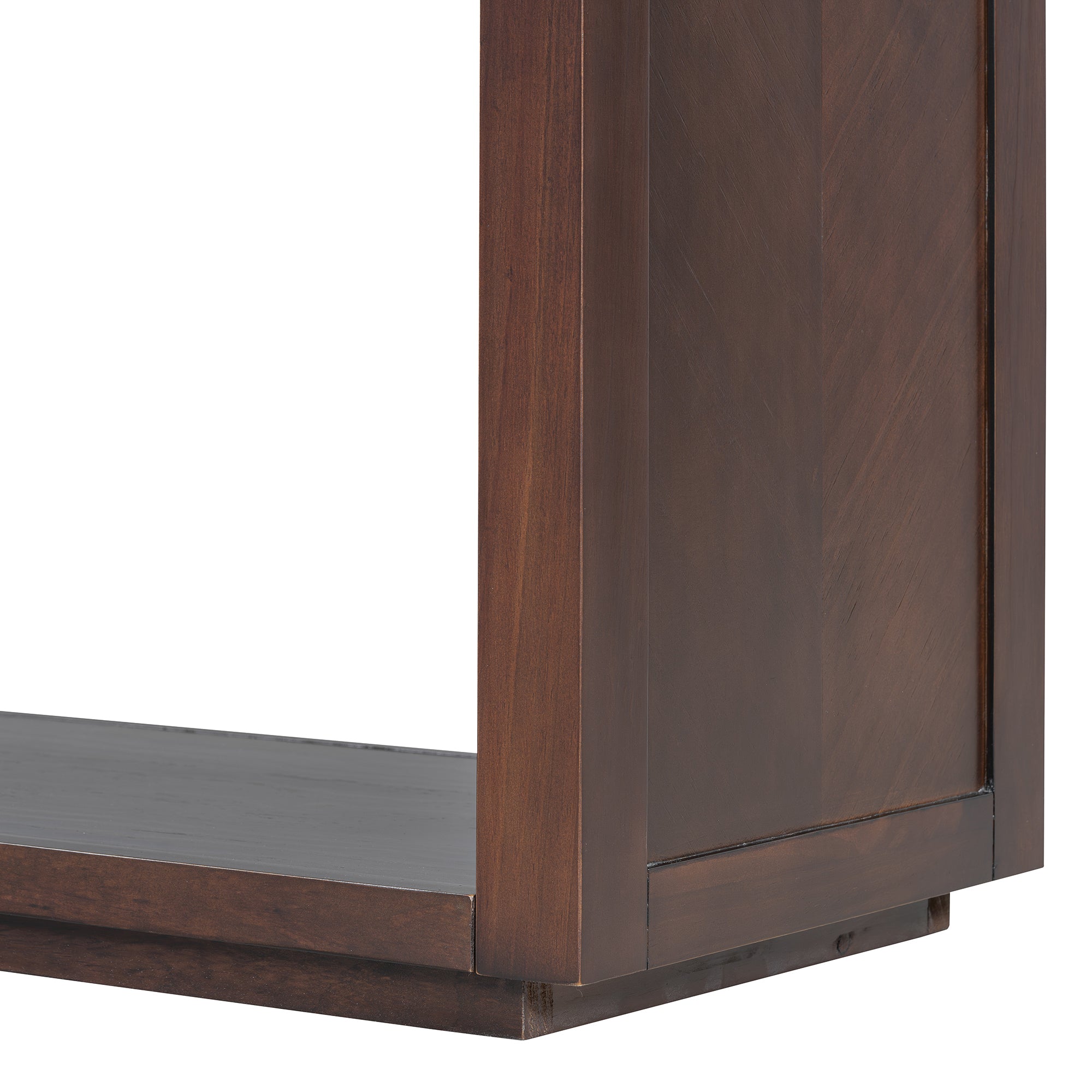 TREXM 55' Console Table, Rustic Wooden Entryway Table with Storage Drawers and Open Shelf, Elegant Sofa Table for Hallway and Living Room (Espresso)