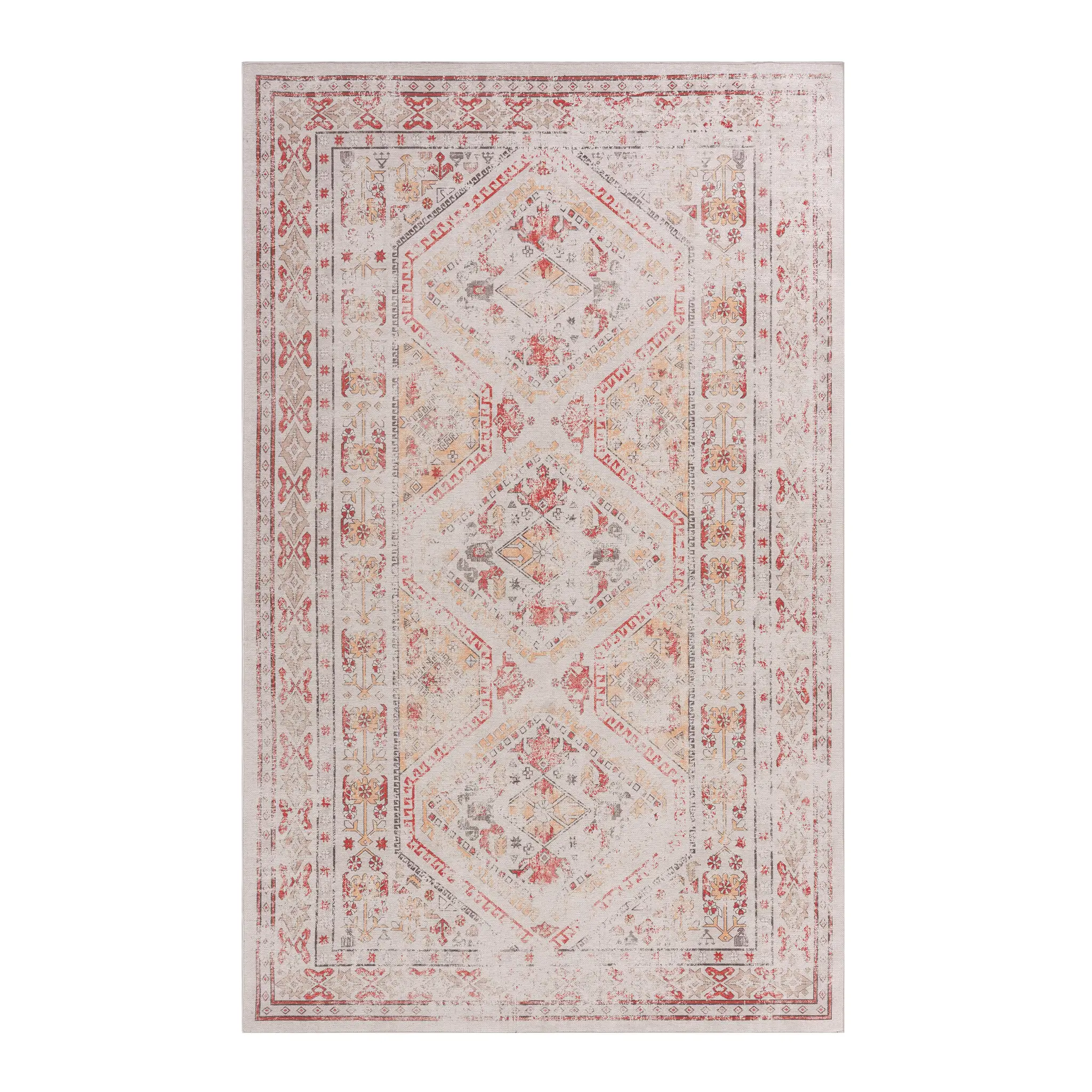 Naar 9x12 Large Area Rug, Washable Rug, Low-Pile, Non-Slip, Non-Shedding, Foldable, Kid & Pet Friendly - Area Rugs for living room, bedroom, kitchen, dining room rug, Beige Area Rug - (Beige, 9'x12')