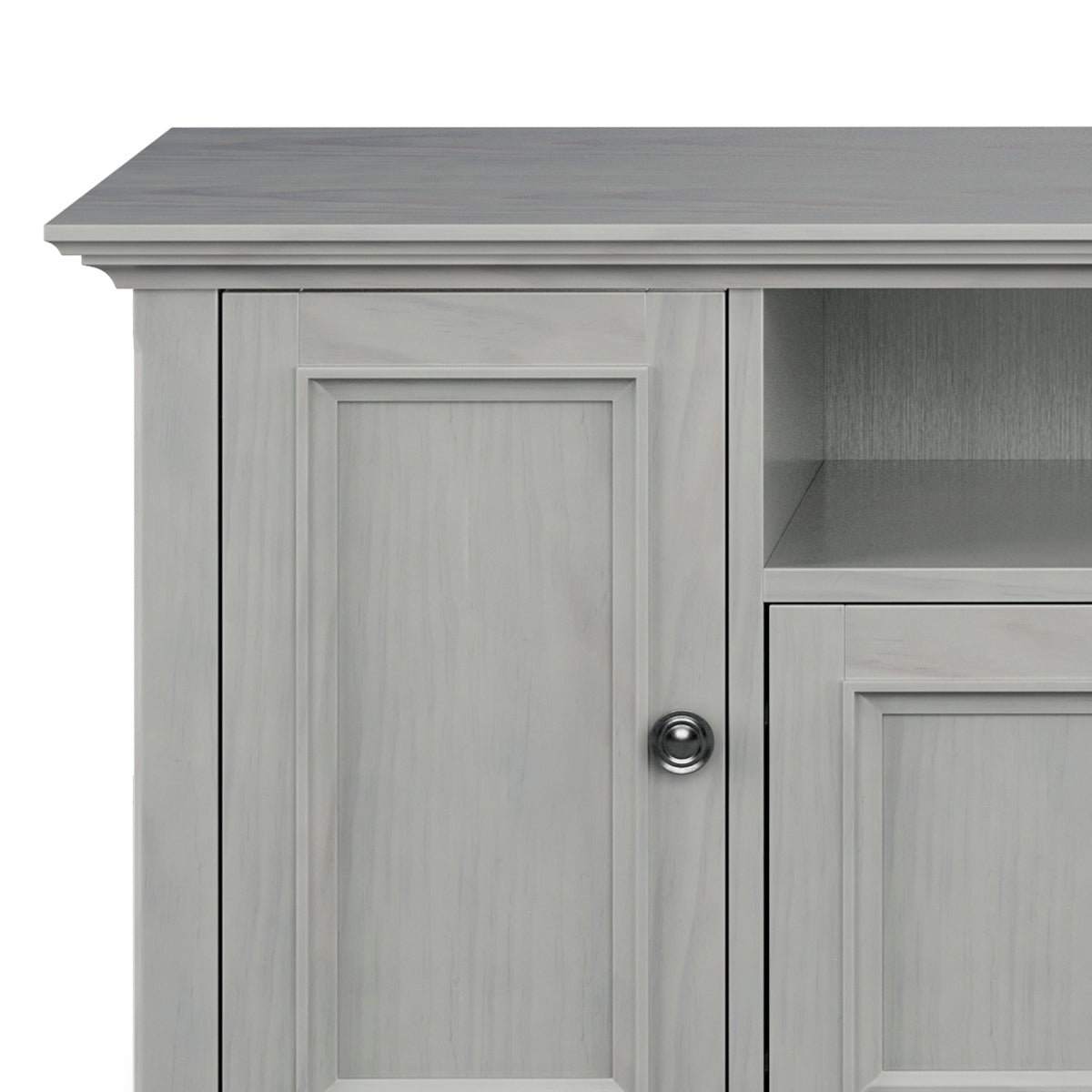 Amherst 72 inch Solid Wood TV Media Stand in Fog Grey