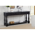 63' Long Console Table with Drawers and Shelf for Entryway, Hallway, Living Room, Acacia Wood Table, Espresso Finish