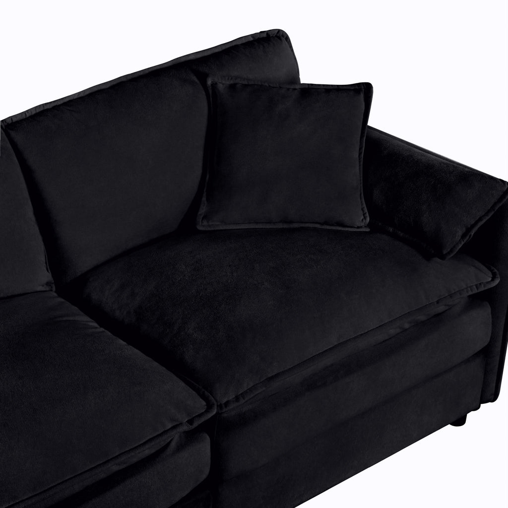Oversized 41.73' Sofa Chair, Modern Upholstered Armchair with 1 Toss Pillow, Modular Sectional Sofa for Living Room, Deep Seat Reading Sofa for Bedroom Apartment, DIY Combination Chenille,Black