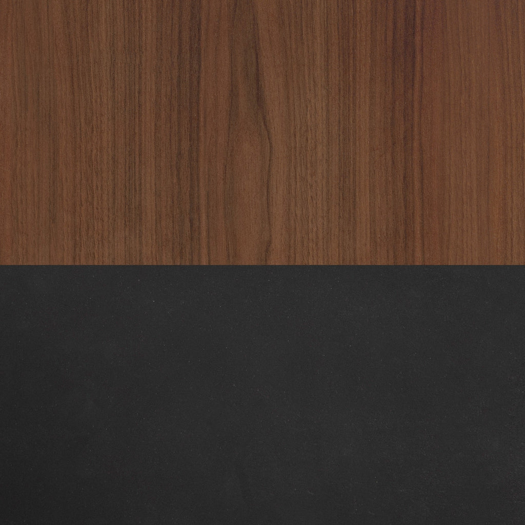 Aria 66 inch TV Stand for TVs up to 80 inches, No Assembly Required, Black and Walnut Finish