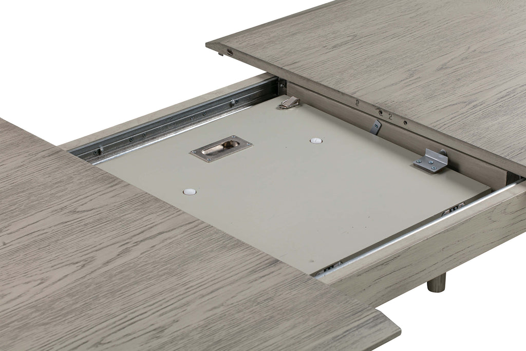 Holland Extendable Rectangle 98' Dining Table in Gray Oak