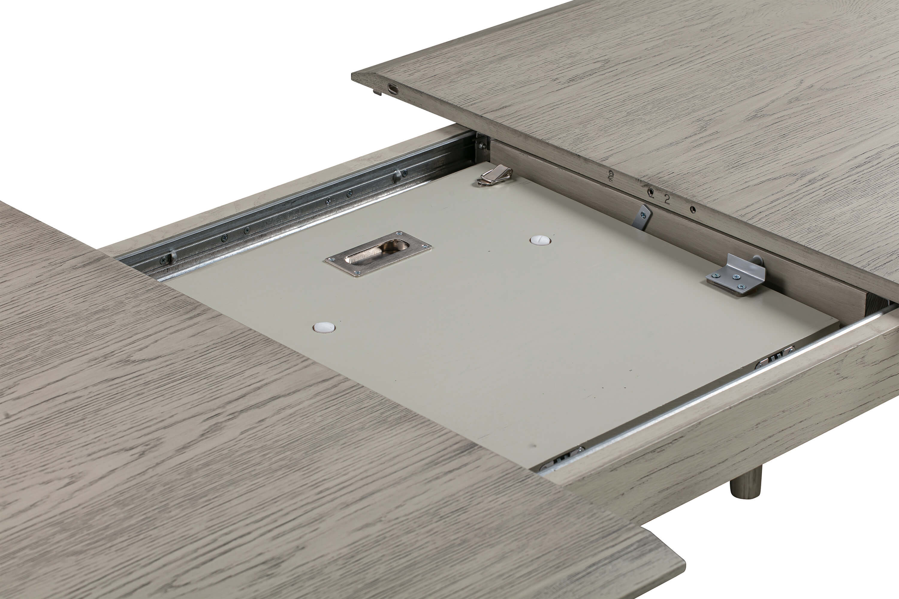 Holland Extendable Rectangle 98' Dining Table in Gray Oak