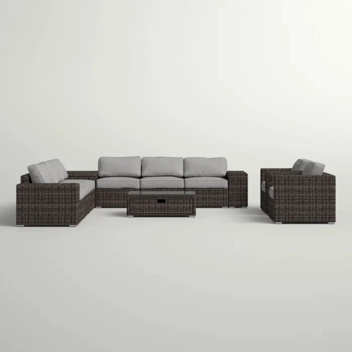 Stylish Rattan Wicker Person Seating Group With Premium Sunbrella Cushions Perfect For Outdoor Entertaining
