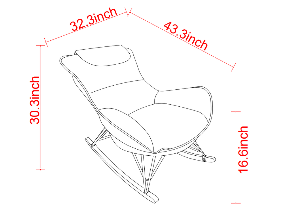 Leisure sofa single rocking chair, light luxury sofa chair, balcony leisure area single chair, comfortable and breathable,detachable and washable seat cushion  (Color:Light Green )