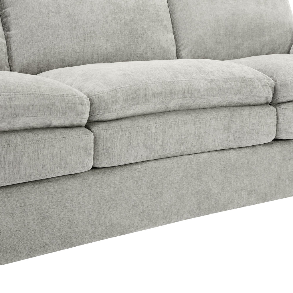 Cozy Upholstered Sofa Set Oversized Comfy Cloud Sofa Double Cushion Sofa Group Plush Cushion Sofa Couch for Living Room, Light Grey