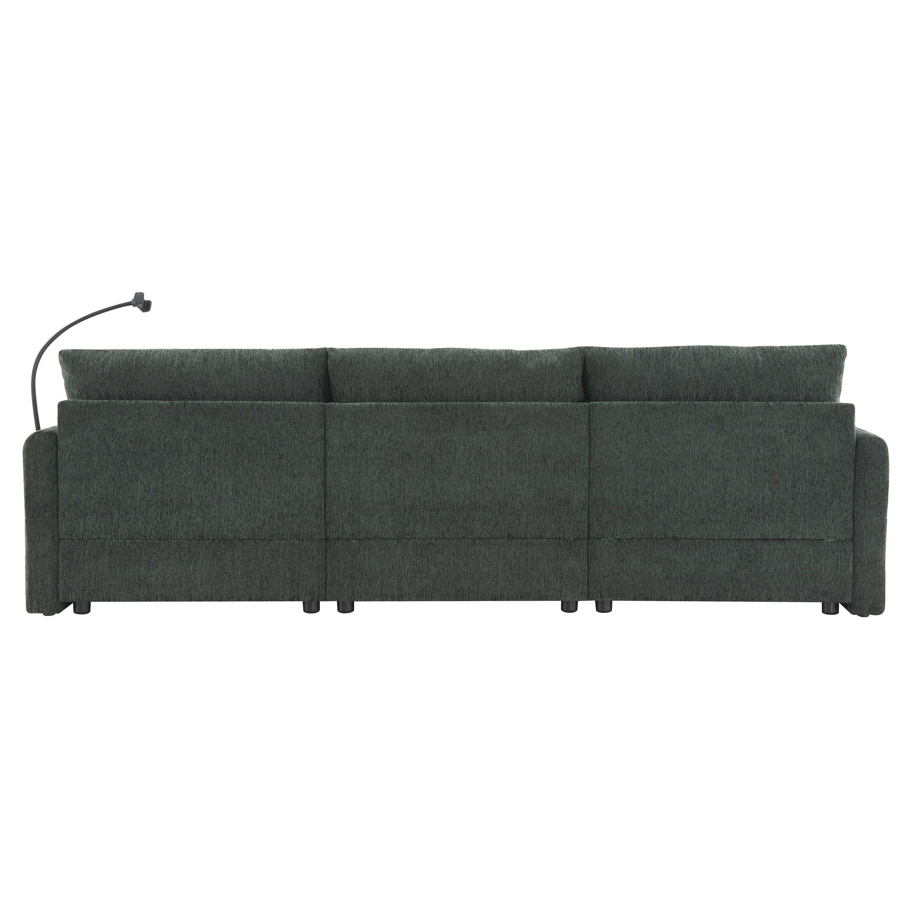 96.5'' Chenille Sectional Sofa with Storage Ottoman and Pockets,Adjustable Phone Holder,Wide Seat,4 Seat L Shaped Couch Set,Comfy Sofa with USB Charger for Living Room,Apartment,3 Colors