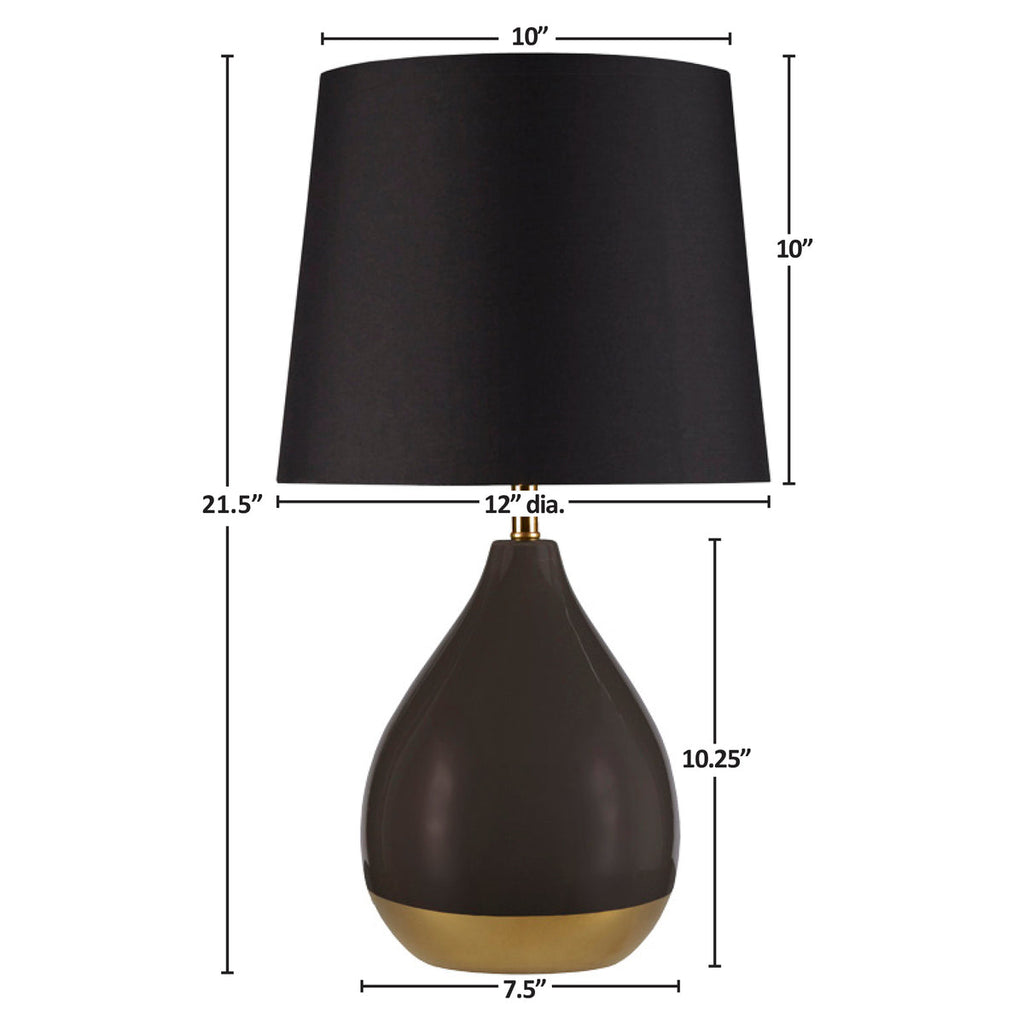 2-Tone Ceramic Table Lamp Set of 2 Black/Gold See below