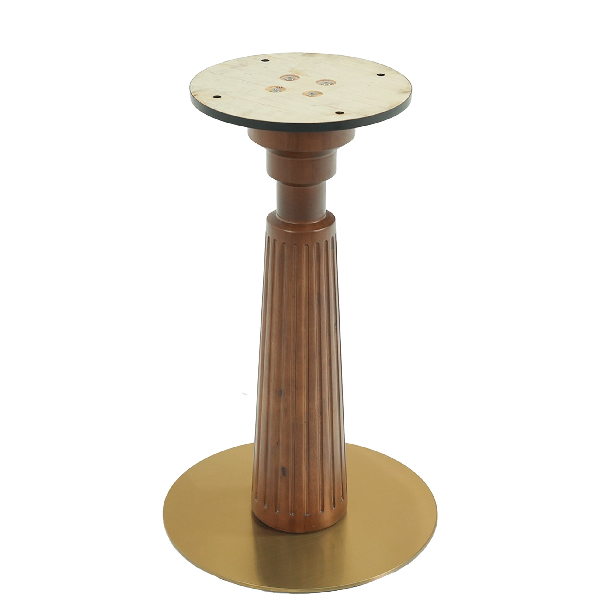 Modern Round Dining Table, 33.5' Tempered Glass Table with Wooden Leg & Gold Base, 2 - Person Kitchen Table for Small Space, 150lbs Weight Capacity(Only the Negotiation Table)