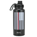DRINCO® 32oz Stainless Steel Water Bottle-Thin Red-Black