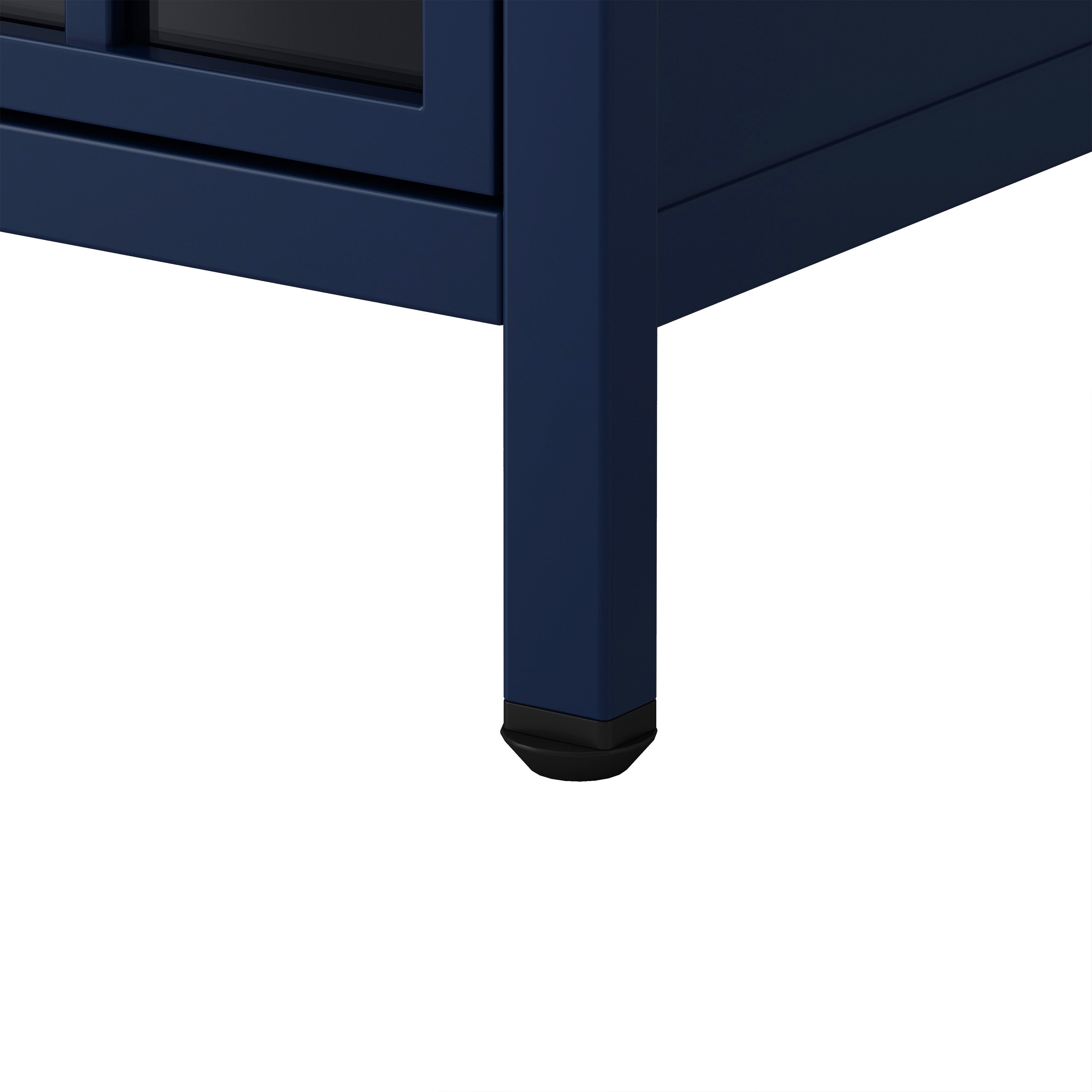 Nightstand with Storage Cabinet & Solid Wood Tabletop, Bedside Table, Sofa Side Coffee Table for Bedroom, Living Room, Dark Blue(Set of Two Pieces)