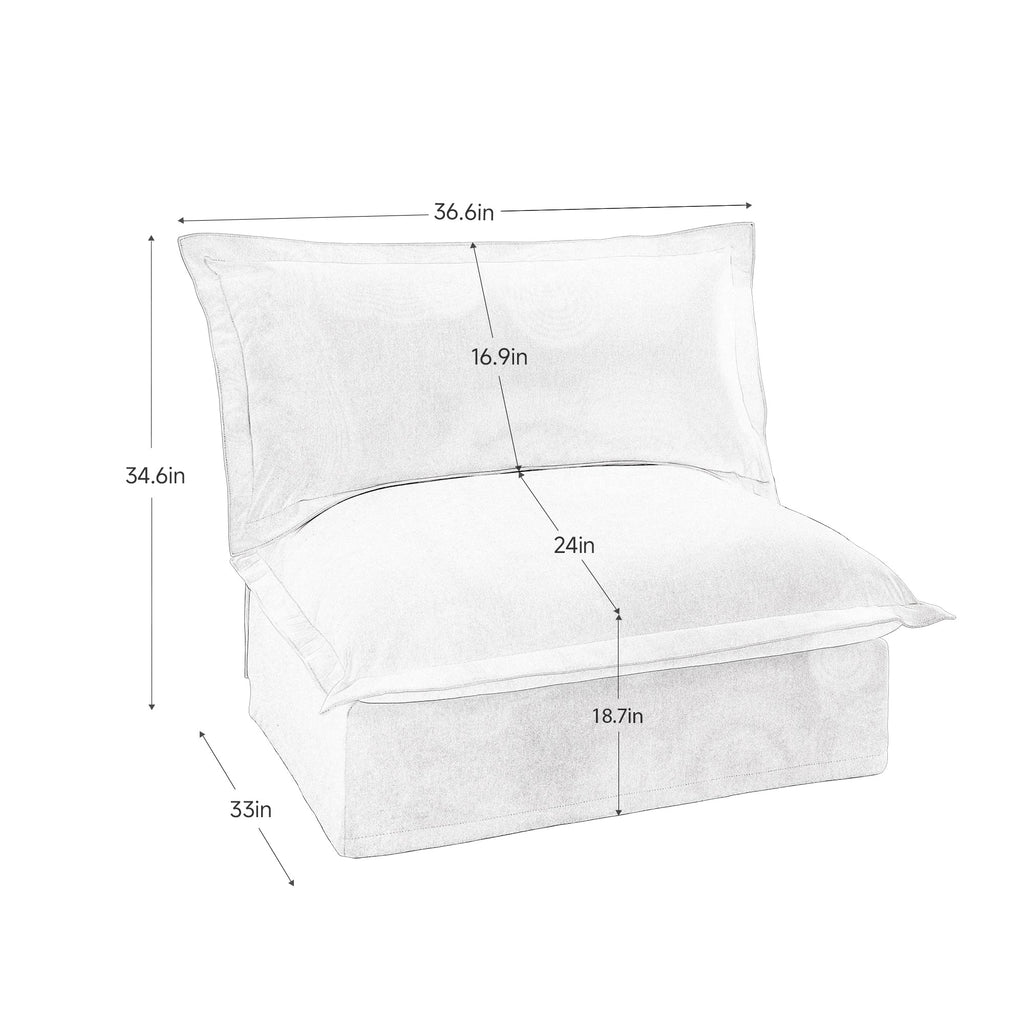 Koala Armless Sofa - Orange