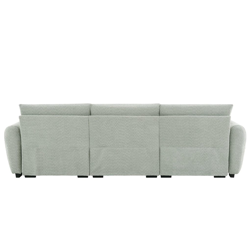 110' Modular Sectional Sofa, L Shape with Extra-large Seat, Pull-line Design, Movable Ottoman, High Density Foam, Free Combination, Sturdy Metal&Wood Frame, Boucle Fabric, 3 Colors