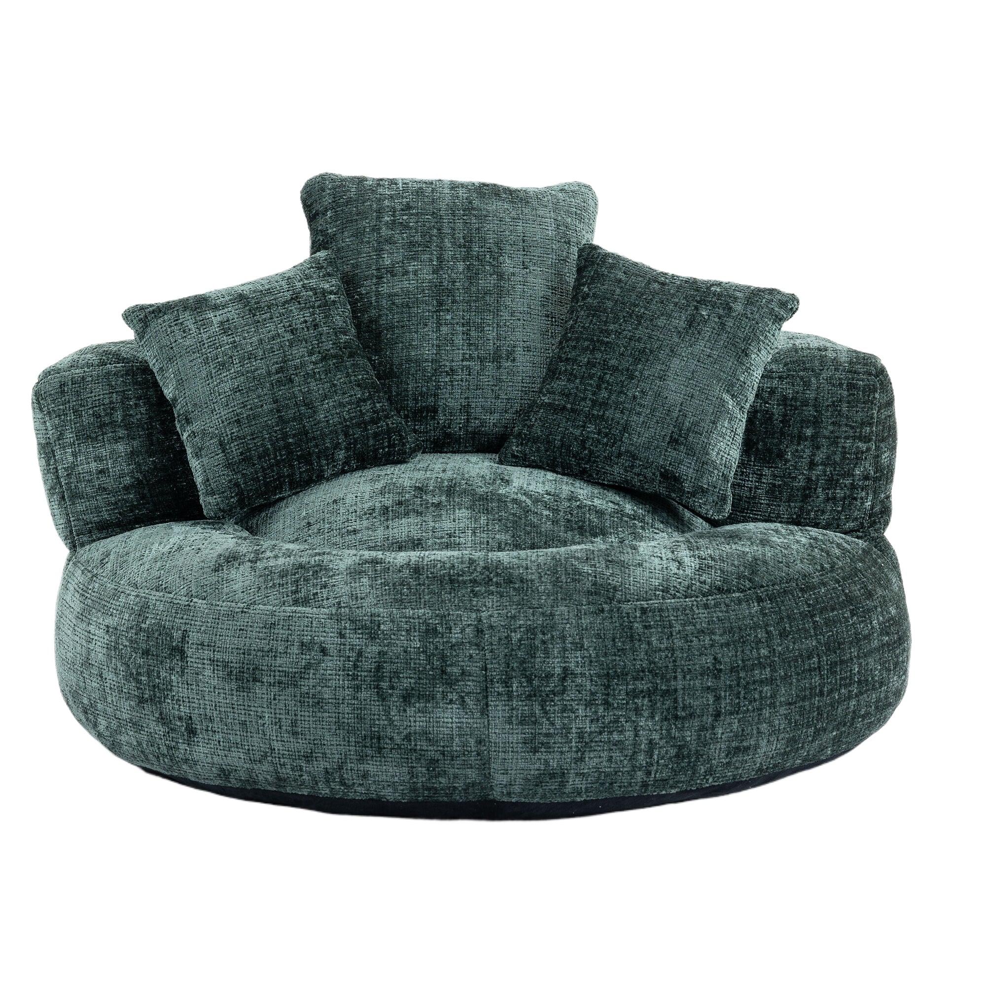 Emerald Chenille High Back Bean Bag Chair Couch with Three Pillows, Indoor & Outdoor, Single Gaming Sofa for Bedroom and Office