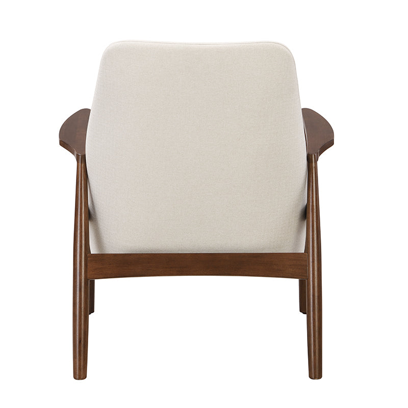 U-Can Accent Chair, Mid-Century Modern Armchair with with Solid Wood Frame, Reading Leisure Chair with High Back for Living Room