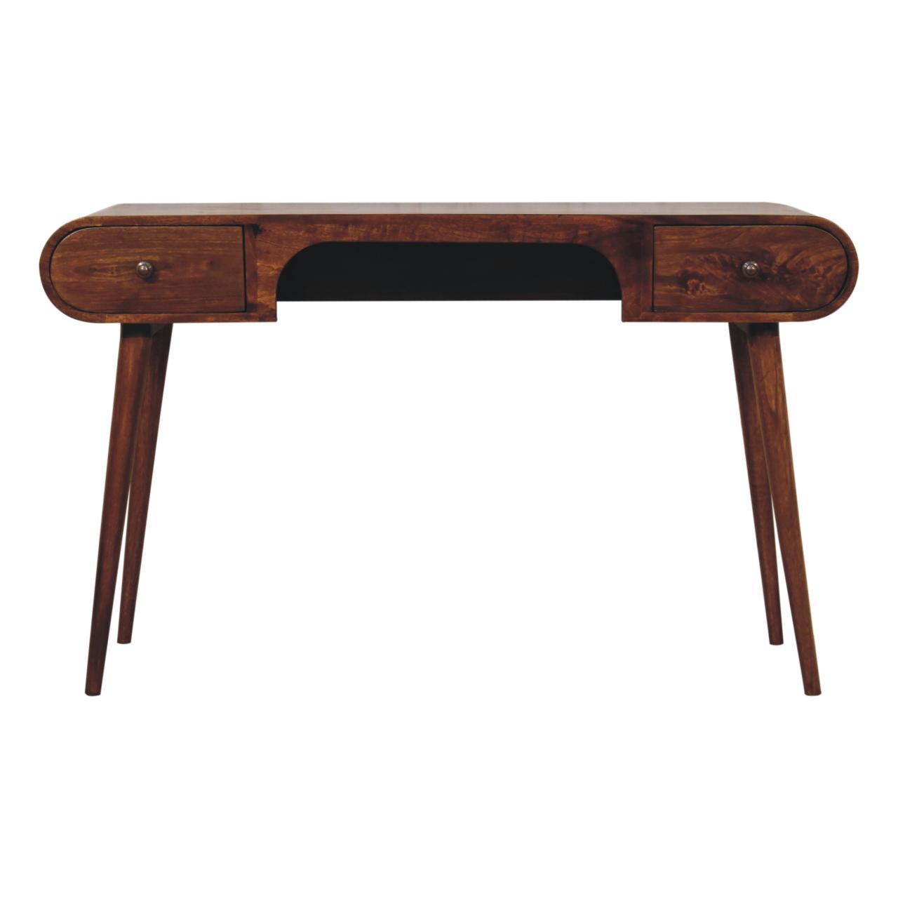 Solid Wood Chestnut London Arch Writing Desk