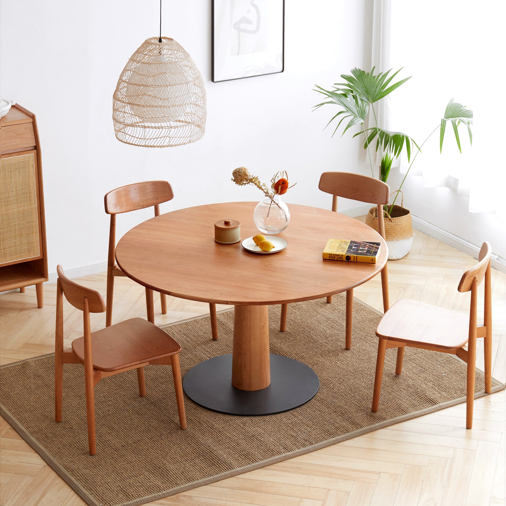 Natural Oak Dining Chair Set of 2 - Solid Wood, FAS Grade, 46.5 * 54 * 80cm