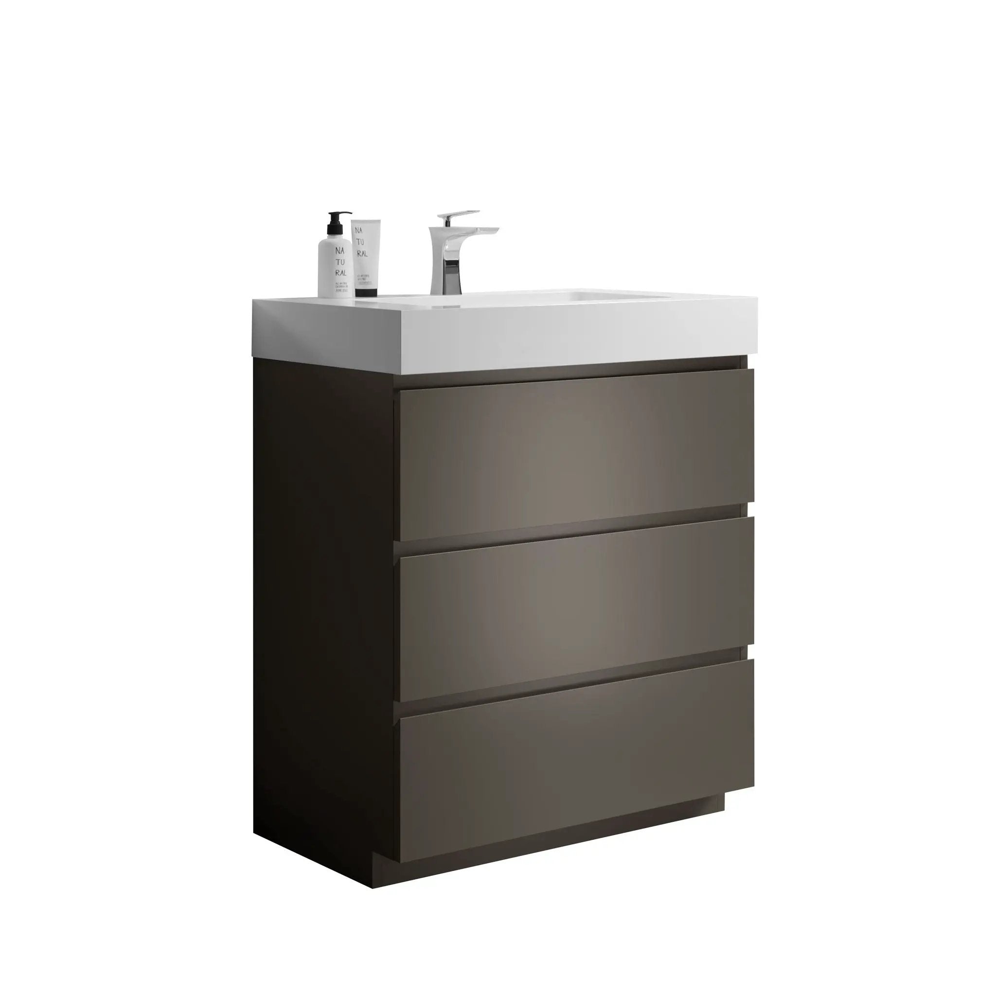Alice - Bathroom Vanity With Sink, Large Storage Freestanding Bathroom Vanity For Modern Bathroom, One-Piece Sink Basin Without Drain And Faucet