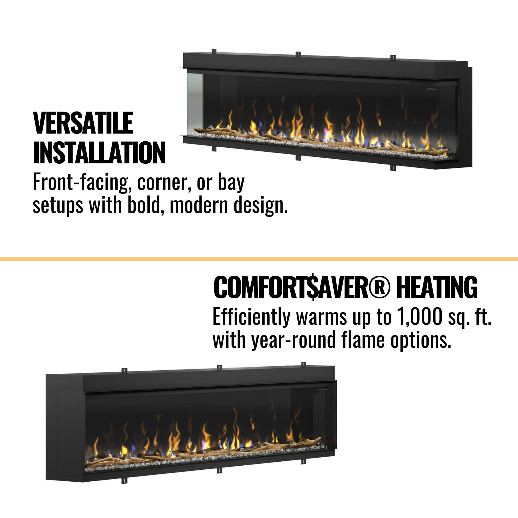 Dimplex IgniteXL Bold 100" Smart Linear Multi Side View Built-In Electric Fireplace [XLF10017-XD] (SAK72359)