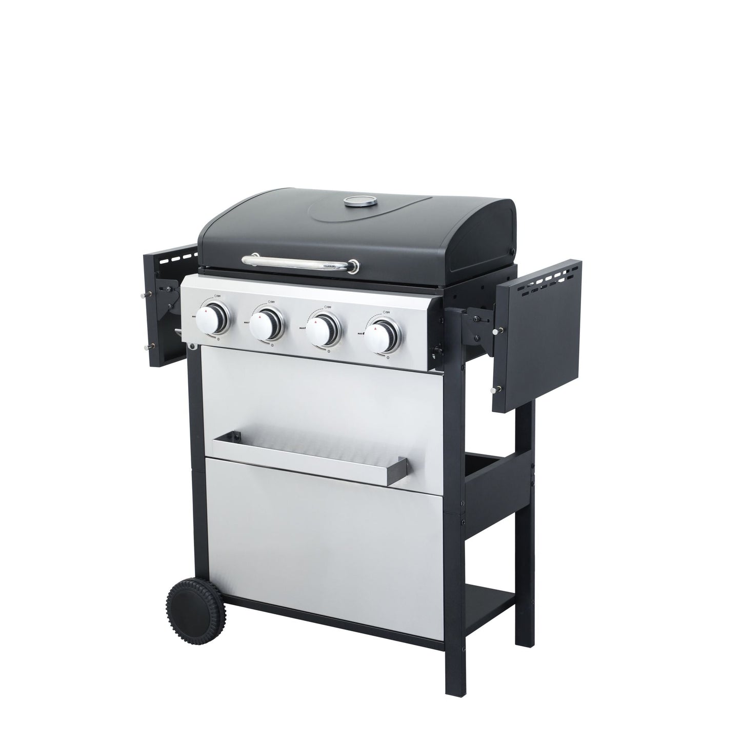 4-Burner Propane BBQ Grill – 34,200 BTU with Foldable Table & Hooks