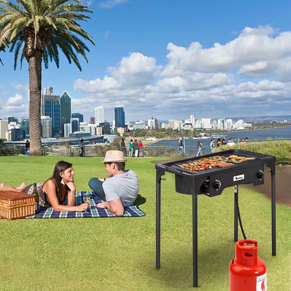 Double Burner High-Pressure Propane Camp Stove – 150,000 BTU Cast Iron