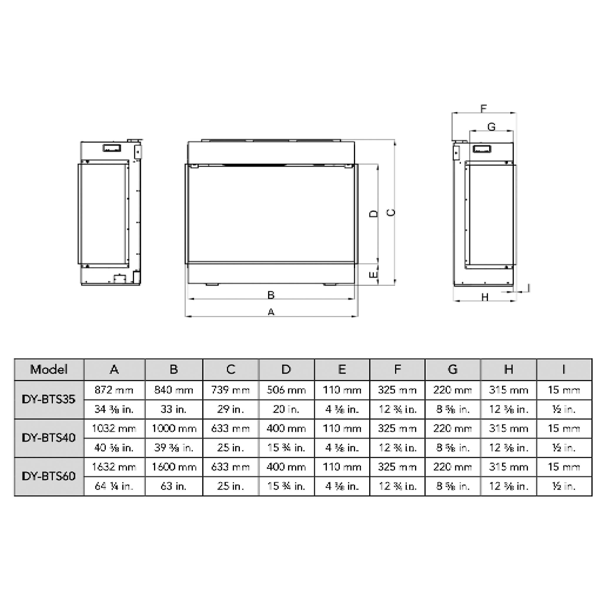 Dynasty Melody 35" Multi-Sided Smart Electric Fireplace With Auto Shut Off [DY-BTS35] (SAK87490)