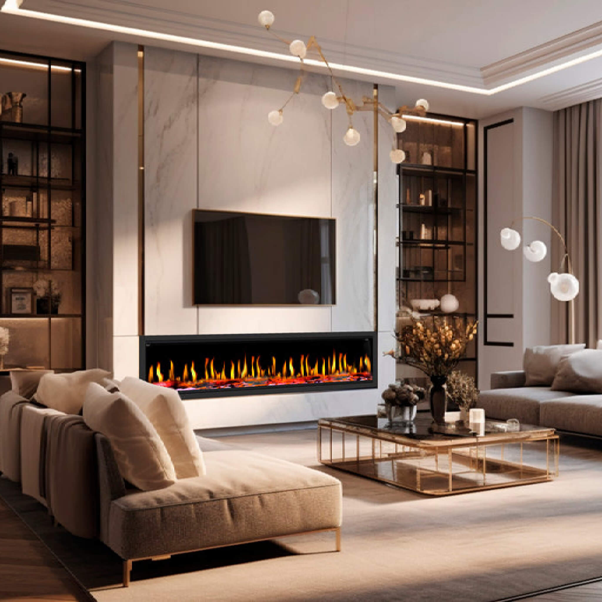 Dynasty Tempo 100" Virtual Linear Electric Fireplace [DY-FVX100] (SAK59234)