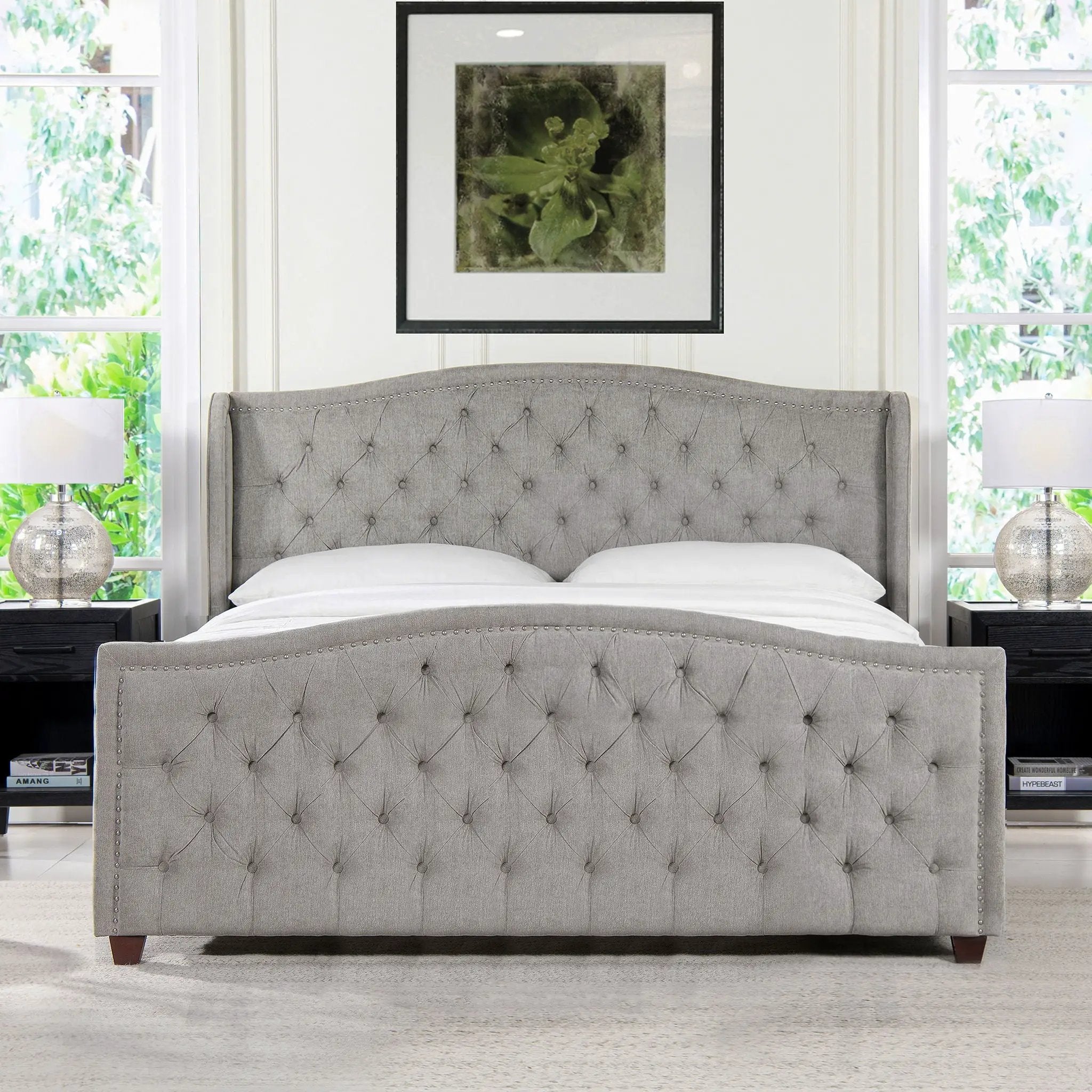 Marcella - Upholstered Shelter Headboard Bed Set