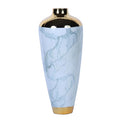 Elegant Celadon Marble Ceramic Vase with Gold Accents - Timeless Home Decor