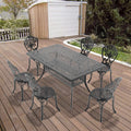 7-Piece Set Of All-Weather Cast Aluminum Dining Furniture Set With Black Frame