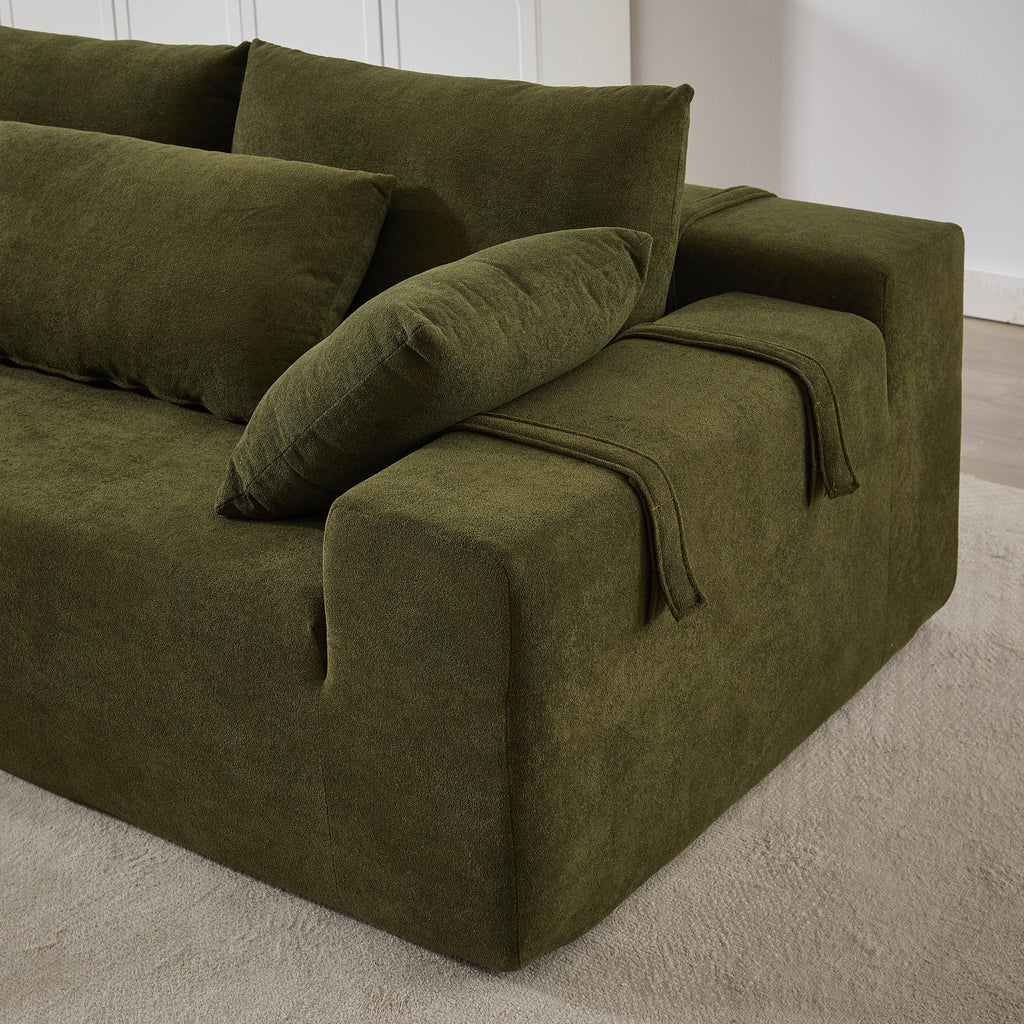 Modern Chenille Upholstered Sectional Sofa Couch Set,Modular 108' L Shaped Sectional Living Room Sofa Set With 6 Pillows,Free Combination Sofa Couch for Living Room,Bedroom(Left Chaise)