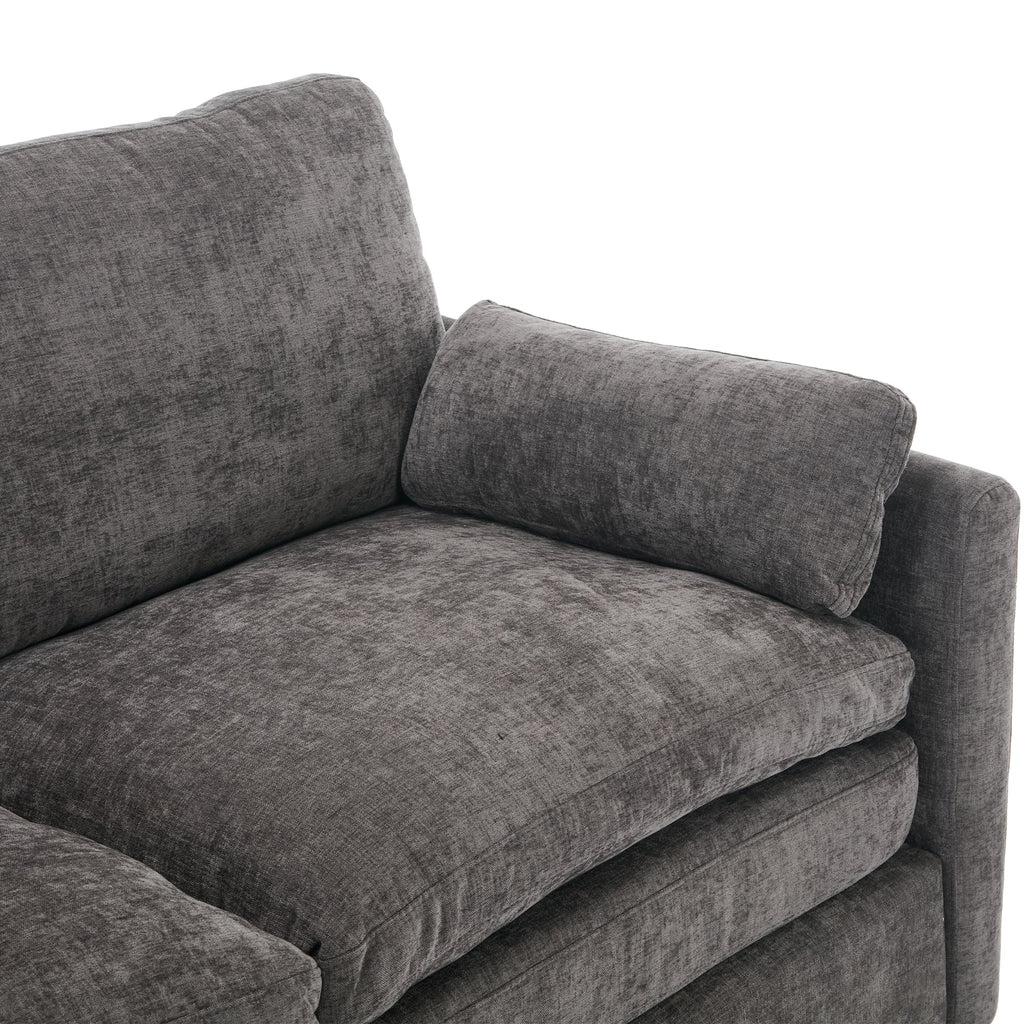 31.9' Cozy Upholstered Armchair Oversized Comfy Cloud Sofa Double Cushion Single Sofa Plush Cushion Armchair for Living Room, Grey