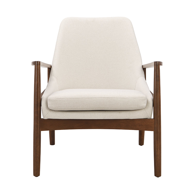 U-Can Accent Chair, Mid-Century Modern Armchair with with Solid Wood Frame, Reading Leisure Chair with High Back for Living Room
