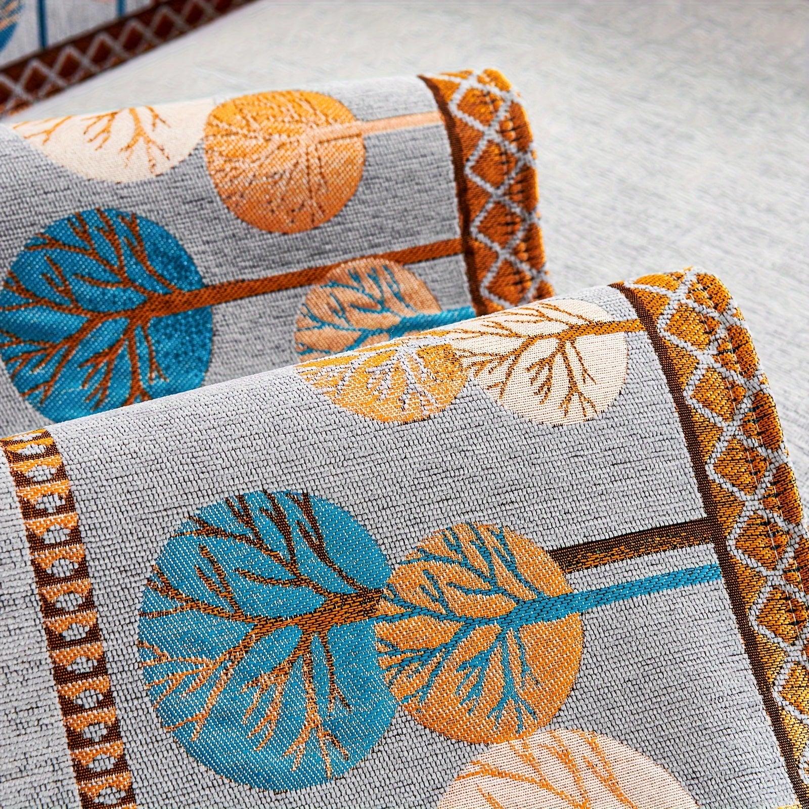 Pet Proof Couch Cover - Boho Chenille Sofa Cover with Tree Embroidery