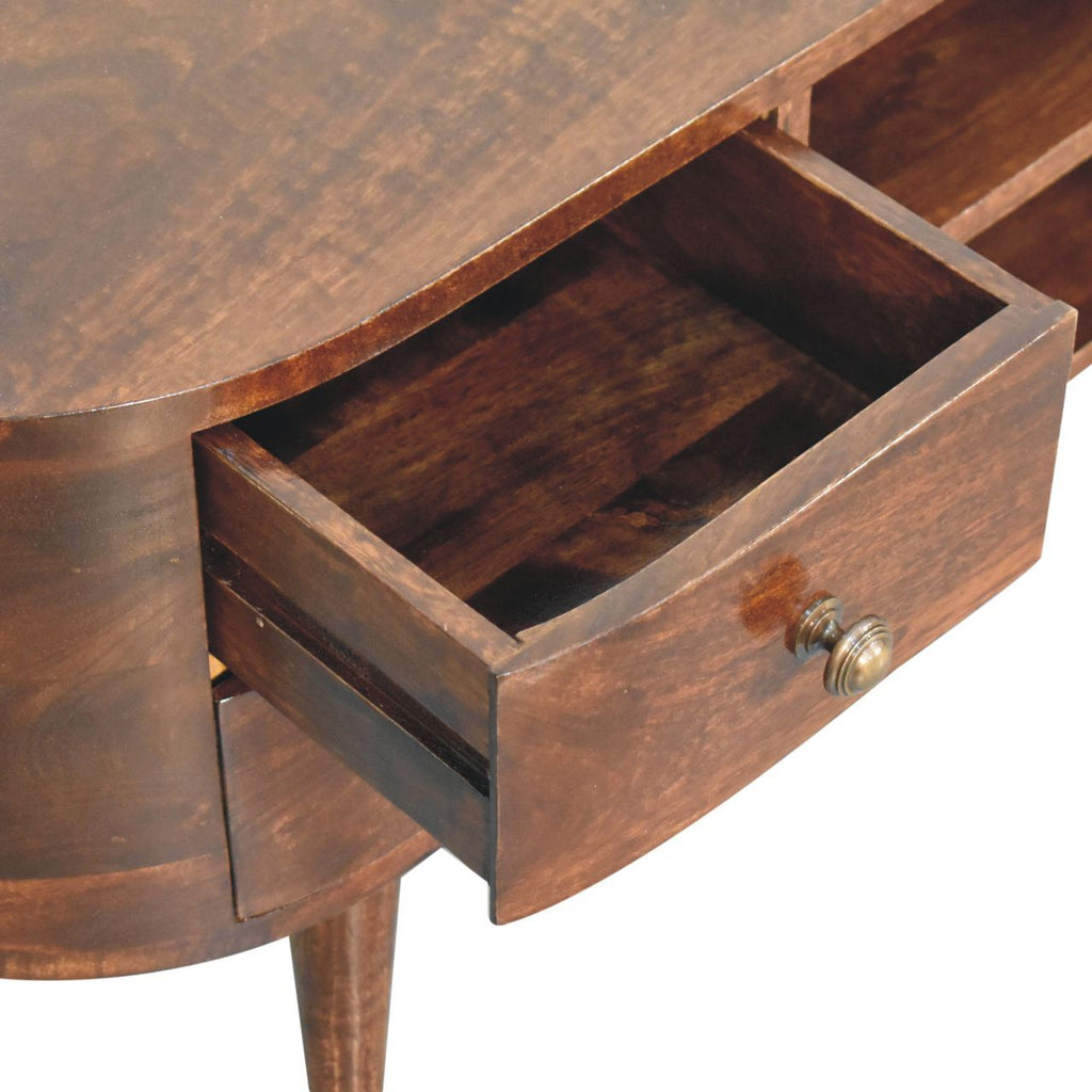 Solid Wood California Walnut Rounded Entertainment Unit