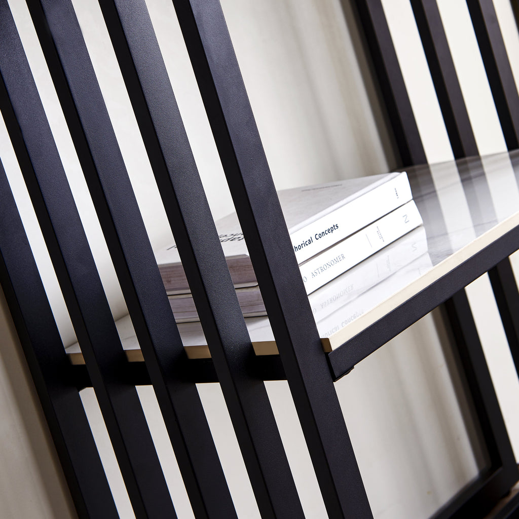 Modern Console Table, Metal Frame with Adjustable foot pads for Entrance, Corridor, Living room & Office.(Black)