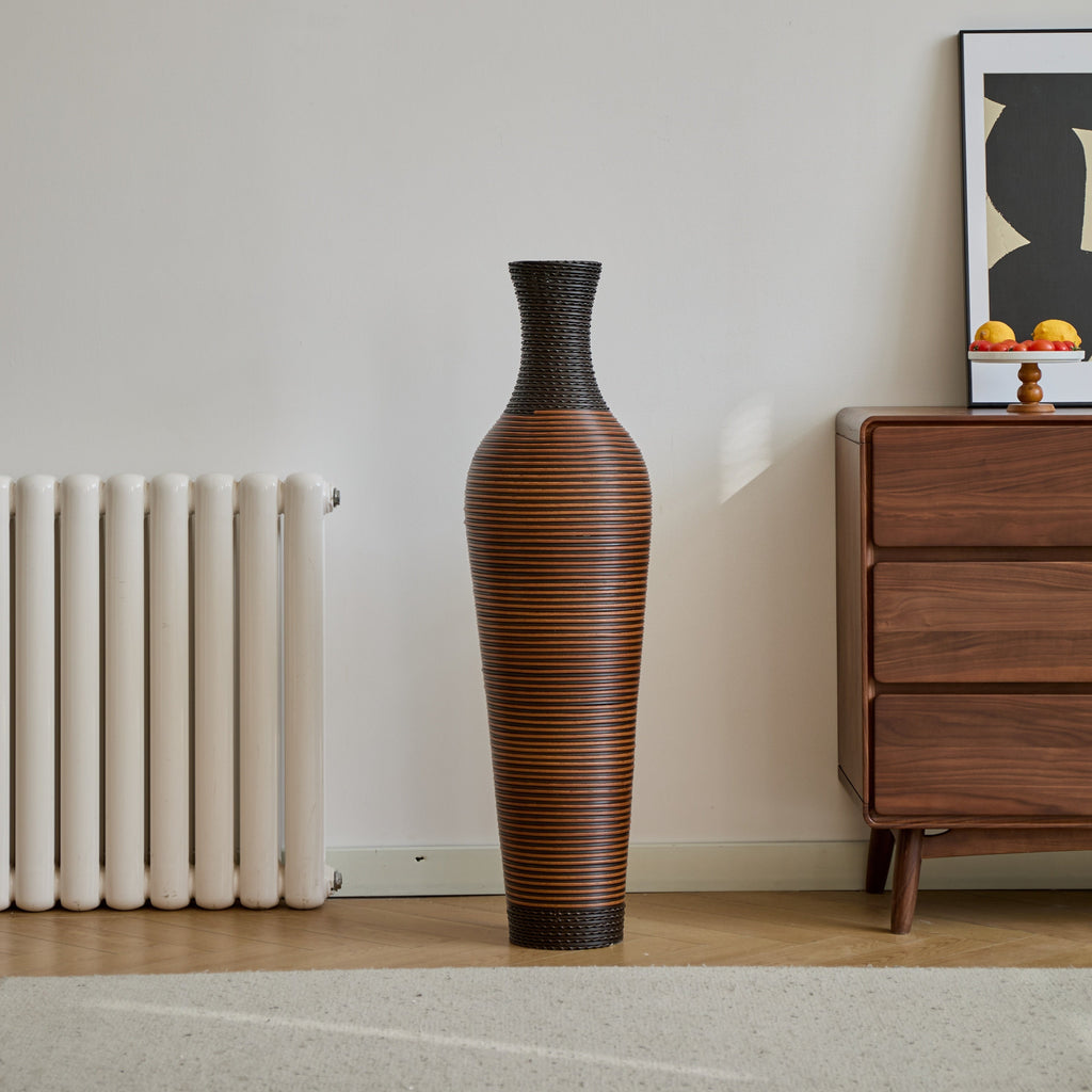 39' Tall Standing Designer Floor Vases with Elegant Two-Tone Dark Brown Finishes - Ideal for Decorating Living Rooms, Bedrooms, Entryways Perfect for Decorating Your Home