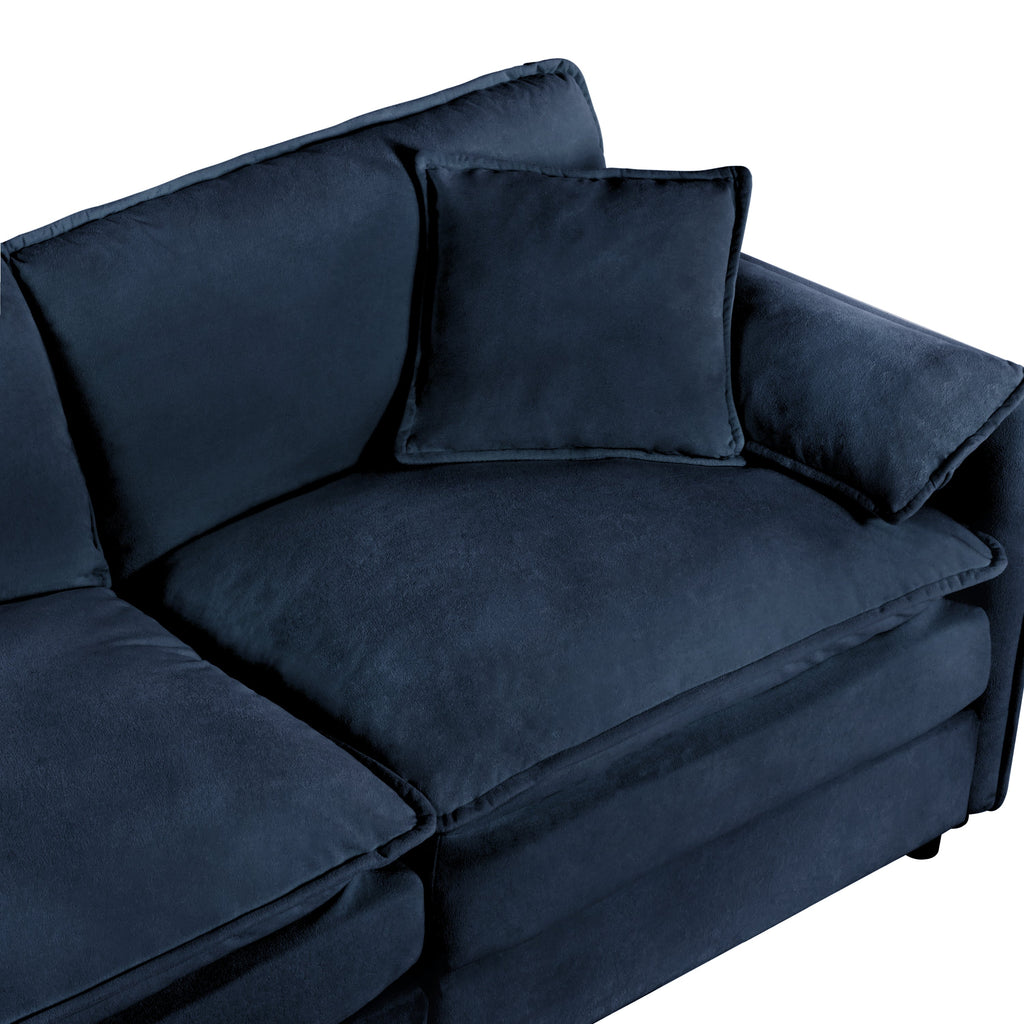 Oversized 41.73' Sofa Chair, Modern Upholstered Armchair with 1 Toss Pillow, Modular Sectional Sofa for Living Room, Deep Seat Reading Sofa for Bedroom Apartment, DIY Combination Chenille,Blue