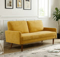 Velvet Sofa, European Style with Sleek Design, Modern & Vintage Flair, Upholstered 3 Seater Couch, Chic Living Room Furniture Seating for Home, Apartment or Office, Mustard Yellow