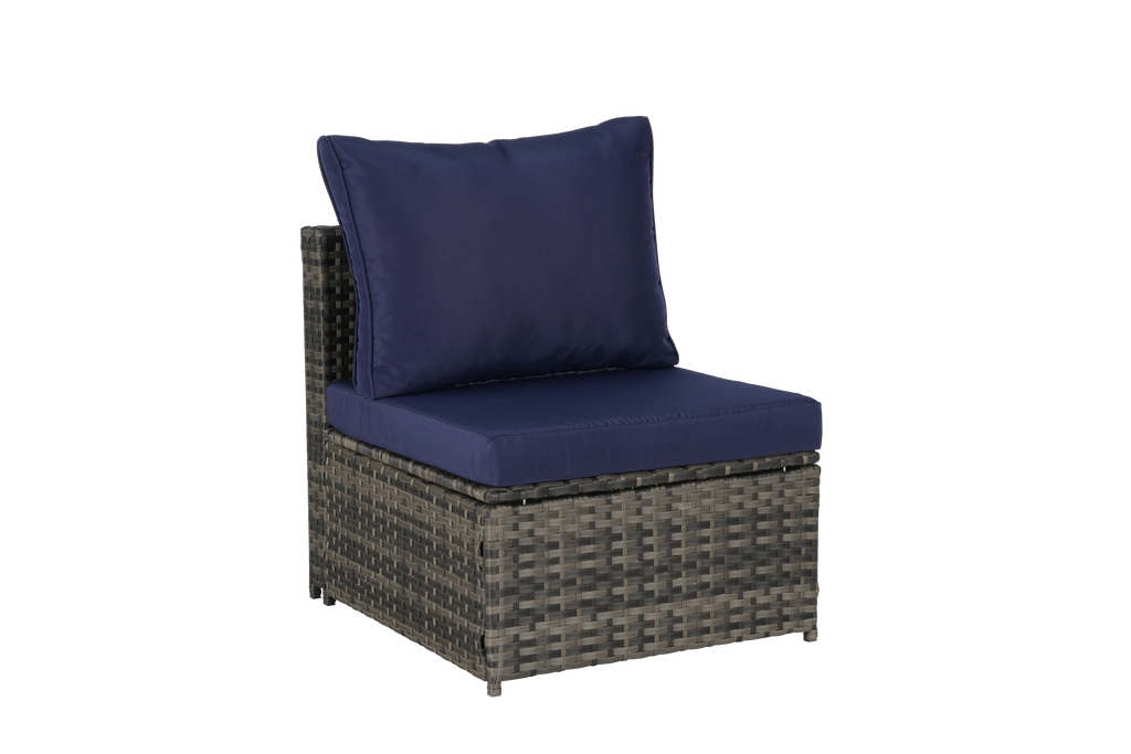 5 Pieces Outdoor Patio Wicker Daybed Furniture Set with Retractable Canopy, Storable Side Table, and Soft Cushions for Relaxing in Your Backyard or Porch