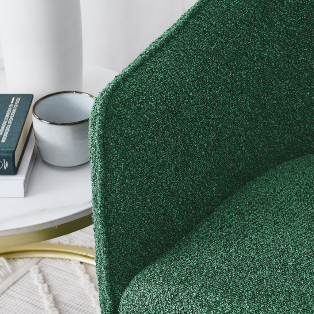 Modern style simple and elegant chair, green leisure chair, suitable for dining/bedroom/living room/reception desk (assembly required)-Green