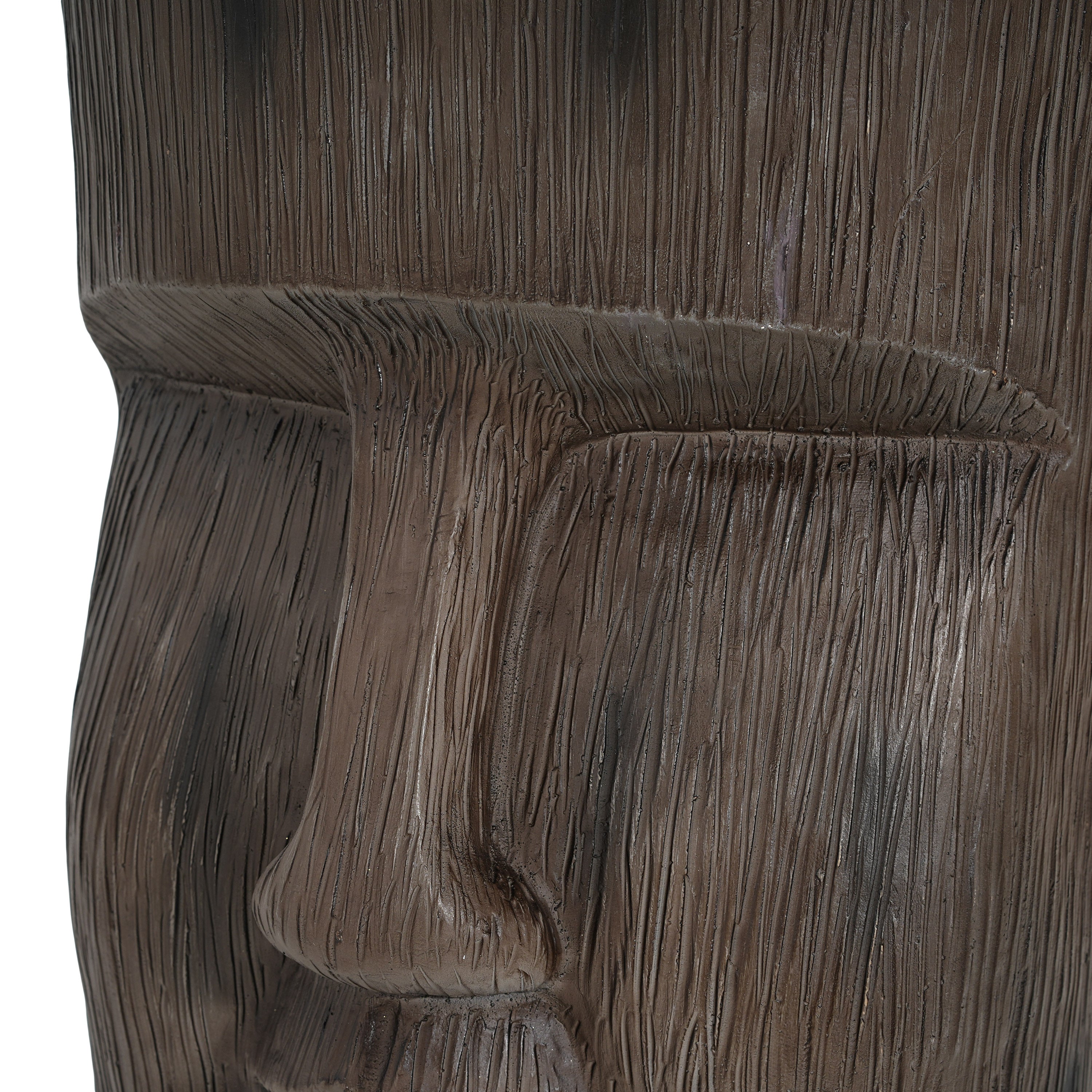 Outdoor Side Table,Easter Island Moai Statue Pedestal End Table Stool,For Home Patio Deck Sunroom Garden Balcony Yard Lawn,Light Grey Color