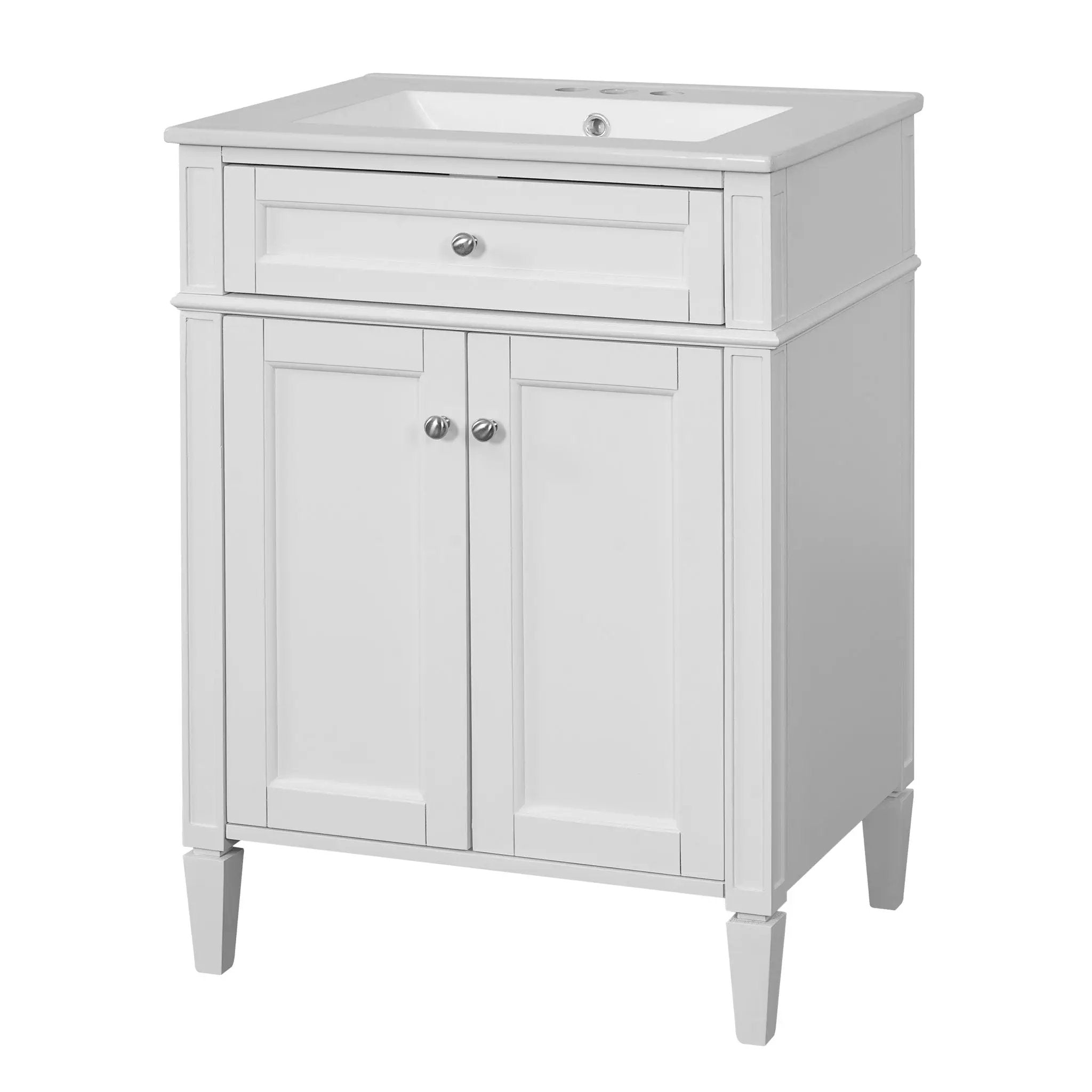 Bathroom Vanity With 2 Doors And Tip Out Drawer, Soft Closing Hinges