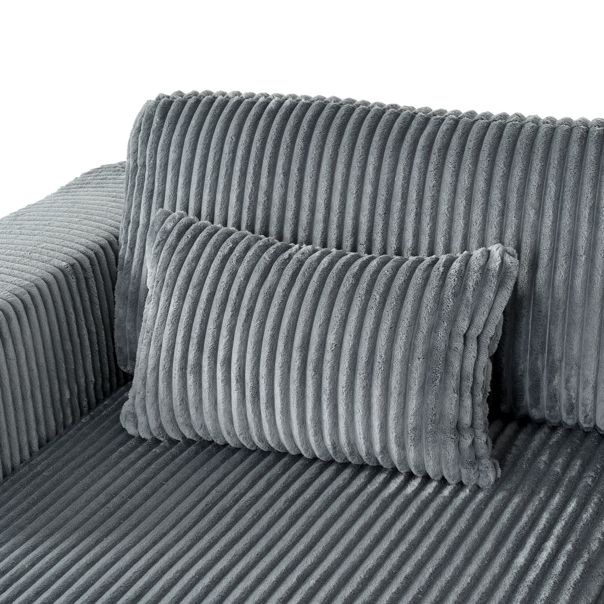 U_Style Corduroy Double Sofa Bed with 2 Pillows, Perfect for Living Rooms, Apartments, Offices