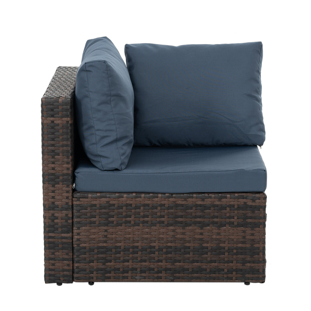 Patio Furniture, Outdoor Furniture, Seasonal PE Wicker Furniture, 5 Set Wicker Furniture With Tempered Glass Coffee Table