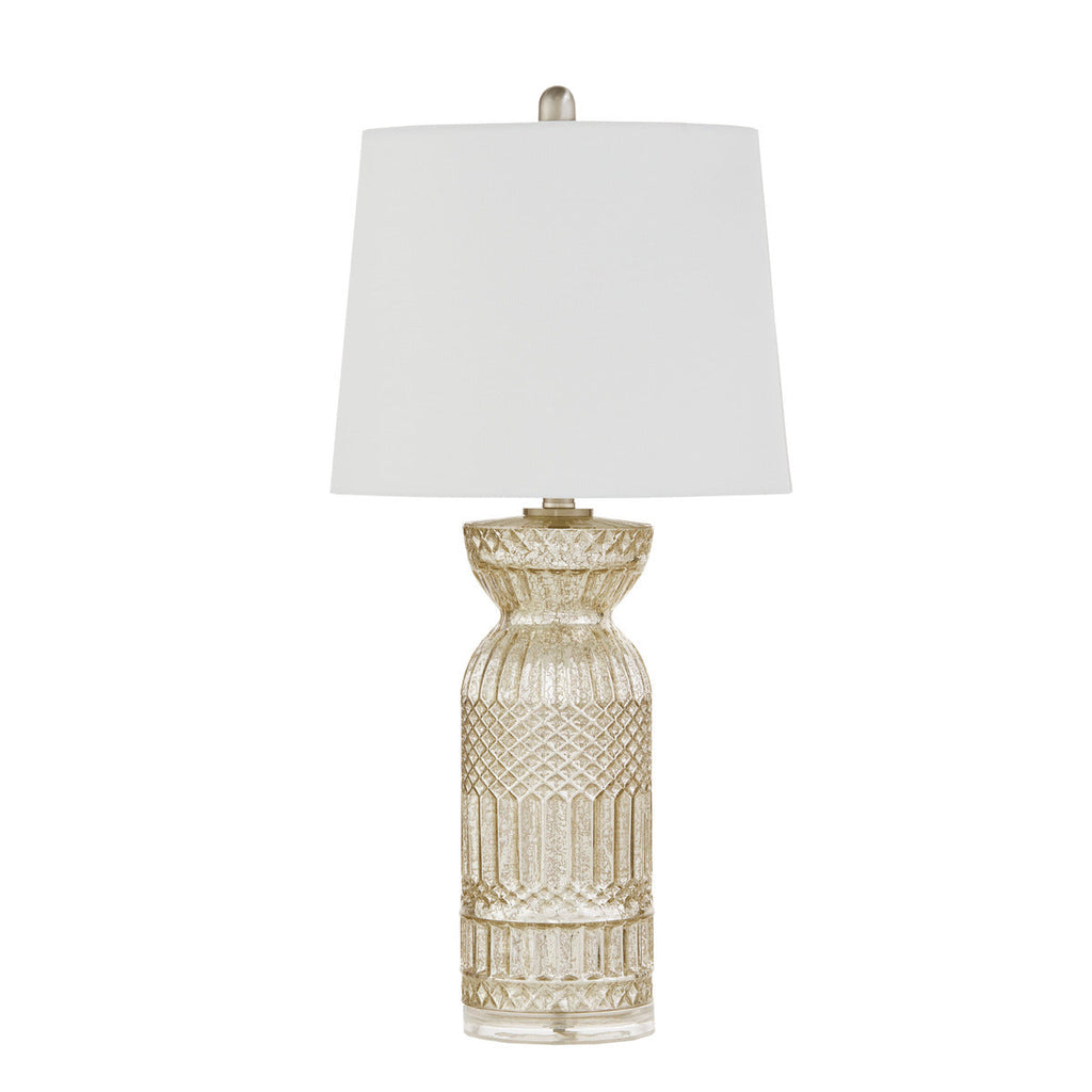 Textured Glass and Acrylic Base Table Lamp Antique Silver See below