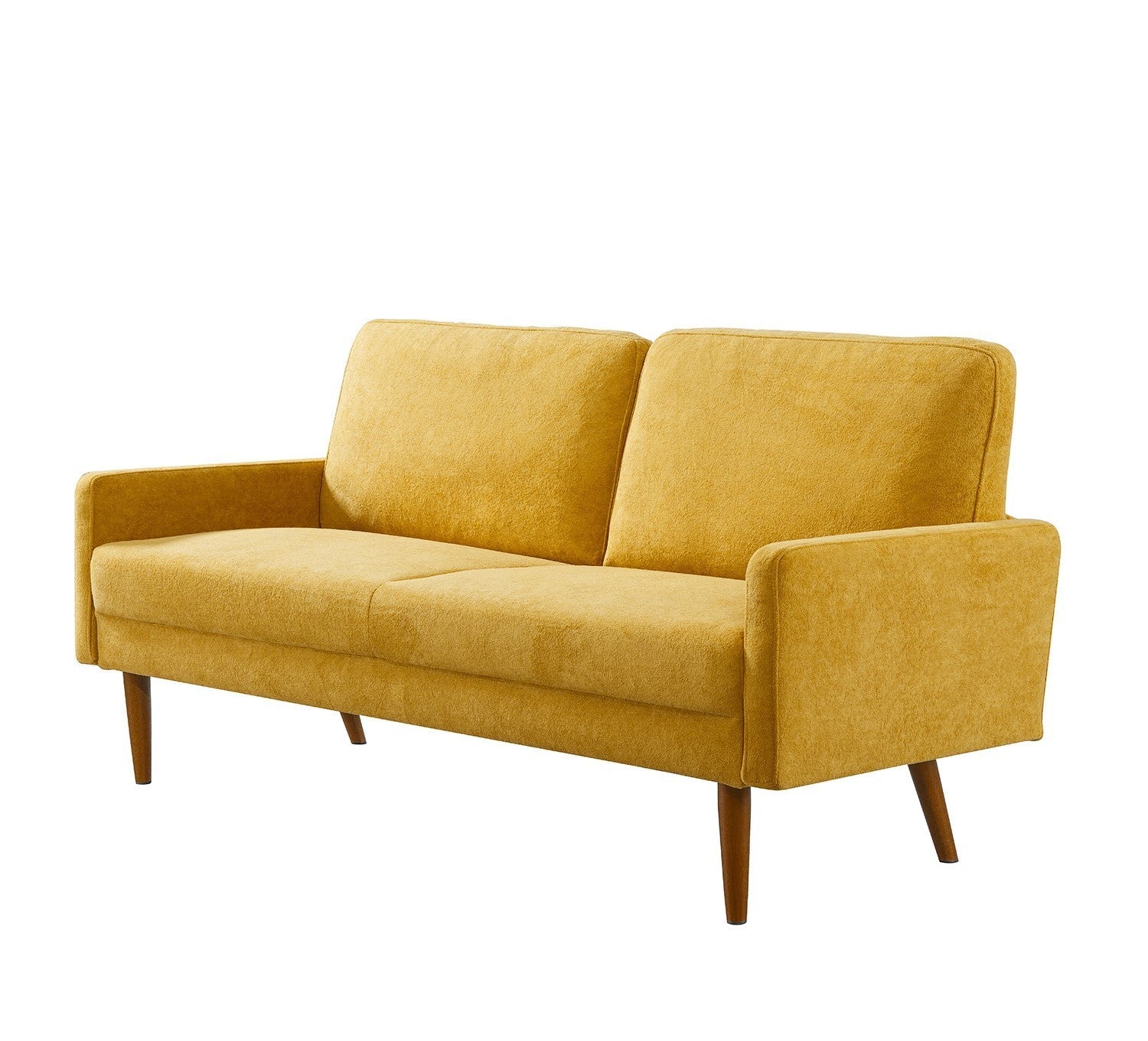 Velvet Sofa, European Style with Sleek Design, Modern & Vintage Flair, Upholstered 3 Seater Couch, Chic Living Room Furniture Seating for Home, Apartment or Office, Mustard Yellow