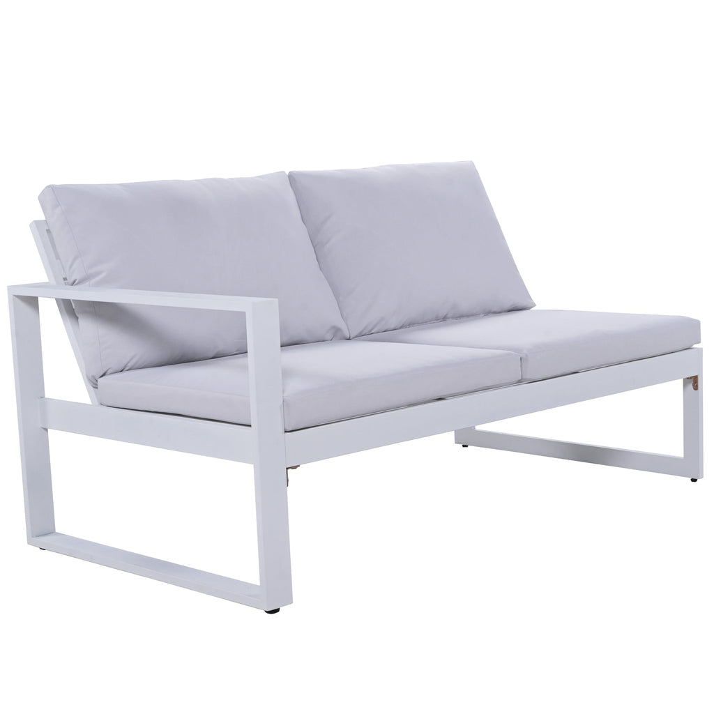 [Not allowed to sell to Wayfair]U_Style Industrial Style Outdoor Sofa Combination Set With 2 Love Sofa,1 Single Sofa,1 Table,2 Bench